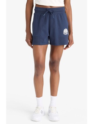 DeFacto Standart Fit Beli Bağcıklı Baskılı Şort E3561AX25SM