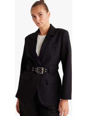 DeFacto Regular Fit Ceket Yaka Krep Blazer Ceket F9129AX25WN