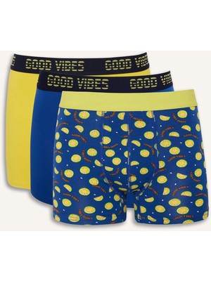 DeFacto Regular Fit Meyve Desenli 3'lü Boxer C3284AX25WN