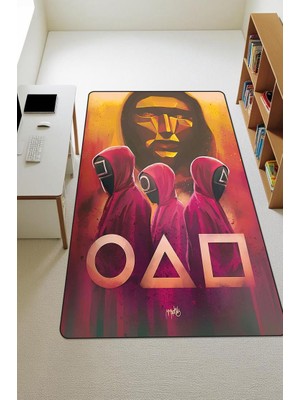 Dolce Mariee  Parlak Kadife Kumaş Dijital Baskı Dot Kaymaz Tabanlı Çocuk ve Genç Odası Halısı H0536