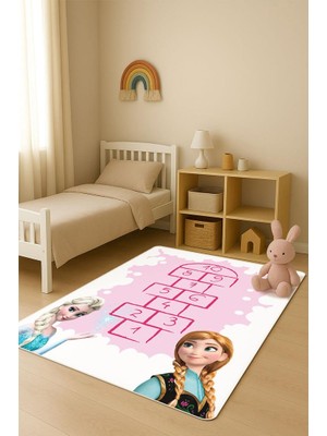 Dolce Mariee  Parlak Kadife Kumaş Dijital Baskı Dot Kaymaz Tabanlı Çocuk ve Genç Odası Halısı H0979