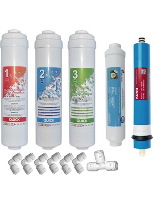 Sulook Ihlas Aura Cebilon Plus Uyumlu Su Arıtma Cihazı 12 Inç Inline 5'li Membranlı Filtre Seti