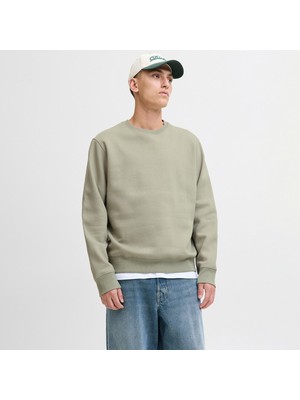 Jack & Jones Jack&Jones Star Basic Erkek Bej Sweatshirt