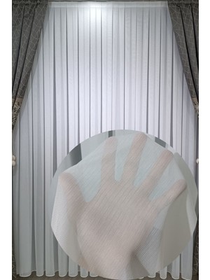 Özgün Perde Bambu Tül Perde (1/3 Sık Pile) Ağır Gramajlı Kırışmaz Ütü Istemez
