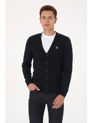 U.S. Polo Assn. Erkek Lacivert Basic Triko Hırka 50307952-VR033
