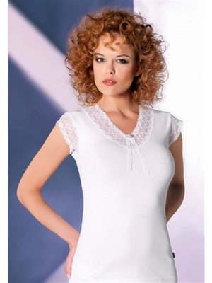 Marsilyan Kadın Dantelli Taşlı Yarım Kollu Atlet B636