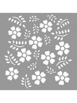 Artikel Artikel Floral Janice Stencil Tasarımı 30 x 30 cm