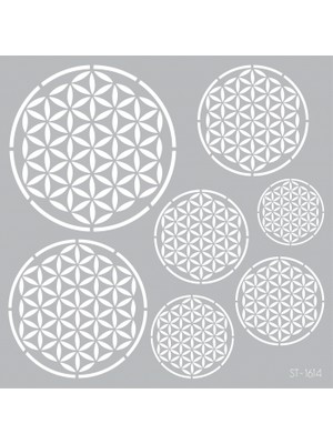Artikel Yaşam Çiçeği Stencil-2 Tasarımı 30x30 Cm