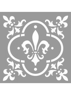 Artikel Damask Orta Çiçek Desen Stencil Tasarımı 30 x 30 cm