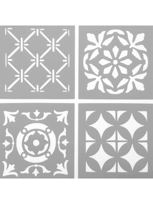 Artikel Dörtlü Karo 2 Stencil Tasarımı 30 x 30 cm