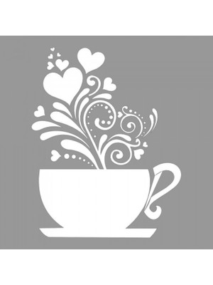 Artikel Kahve Kokusu Stencil Tasarımı 30 x 30 cm
