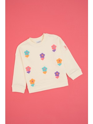 U.S. Polo Assn. Kız Çocuk Bisiklet Yaka Krem Sweatshirt 50314280-VR256