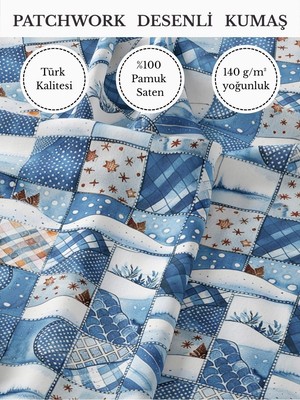 Fabricstown %100 Pamuk Saten Patchwork Kumaş – 155×100 cm – Dikiş ve Dıy Için