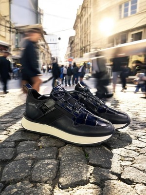 Serhat Özköroğlu LFR-F055 Kroko Merdane Ayakkabı Lacivert