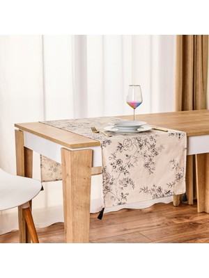 Myhome Evora Runner - Ekru / Siyah - 45X150 cm