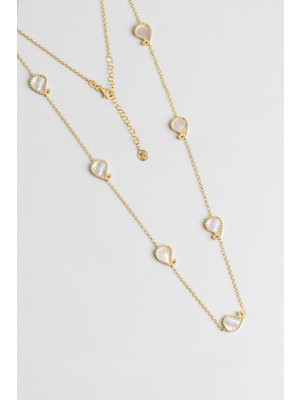 So CHIC Nalira 18 Ayar Sarı Altın Kaplama 62 cm Gümüş Sedef Kolye