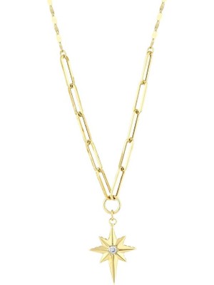 Assos Pırlanta Altın Kutup Yıldızı Kolye - 14K