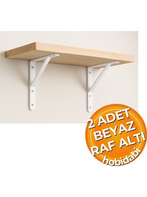 Beasym Raf Altı Dekoratif Raf Tutucu Ayak Ferforje Beyaz 18X26 cm 2 Adet
