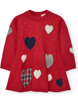 Boboli Kız Çocuk Kalp Desenli Elbise