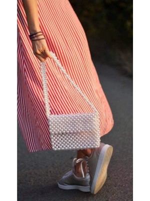 Ravinity Orta Boy Mıknatıs Kapaklı Inci Çanta