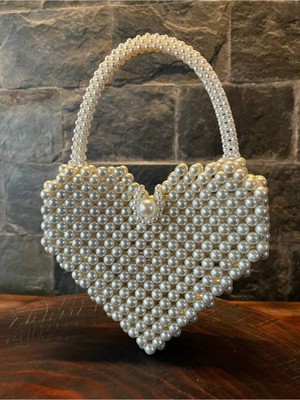 Ravinity Düğmeli Kalp Model Inci Çanta