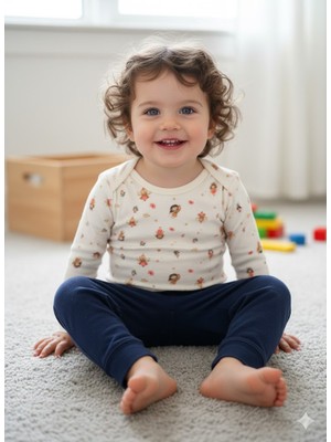 Şimo Butik Kız Erkek Çocuk Bebek Uzun Kollu Çıtçıtlı Body-Badi %100 Organik Pamuk 3.5-4-5-6 Yaş Organik Peri Kızı