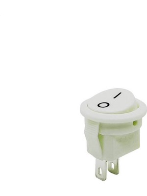 Demir Led Yuvarlak Mini Işıksız On-Off Anahtar Beyaz 2 Pinli Mini Yuvarlak Işıksız Switch (5 Adet)