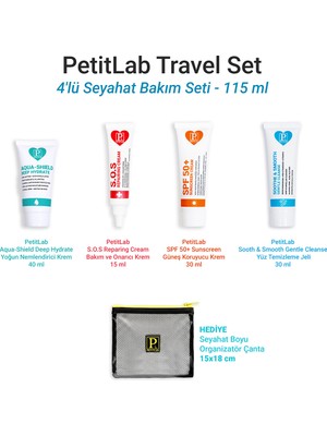 Petitlab Travel Set 4'lü Seyahat Bakım Seti *organizatör Çanta Hediyeli