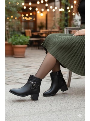 Fort 22202 Ventes Rahat 5 cm Topuk Yüksekliği Fermuarlı Kadın Bot