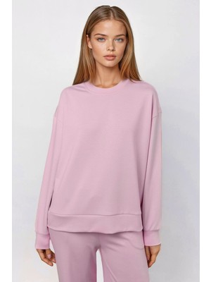 Hiccup Kadın Modal Touch Basic Sweatshirt Allık Pembe