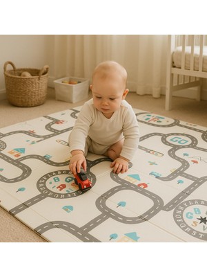 Babytex Katlanabilir Oyun Matı Oyun Halısı 200X130X1 - Taşıma Çantası Hediyeli