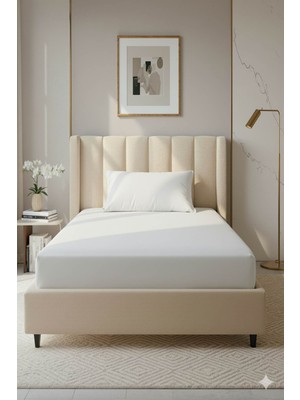 Favora %100 Pamuk Ranforce Premium Tek Kişilik Lastikli Çarşaf Seti - Be