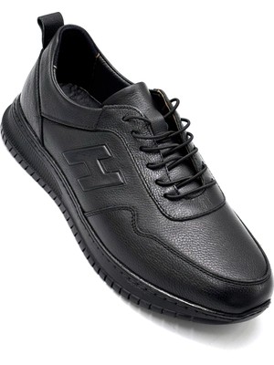 Kindep (Tardelli) Içi Dışı Hakiki Deri Kaymaz Taban Günlük Rahat Erkek Ayakkabı Siyah