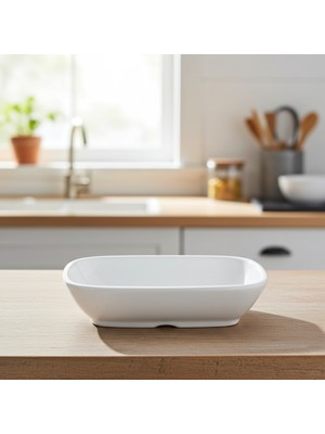 Külsan 3412.PW – 6'lı Beyaz Kare Kayık Tabak Seti 12×9 cm Thermoset Melamin