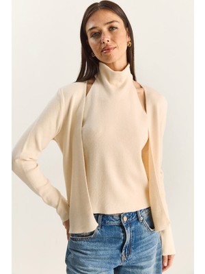 Shade Kadın Halter Yaka Içten Bluz Detaylı Hırka