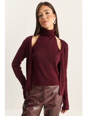 Shade Kadın Halter Yaka Içten Bluz Detaylı Hırka