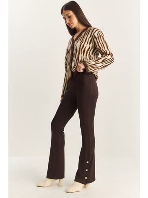 Shade Kadın Düğme Detaylı Ispanyol Paça Tayt