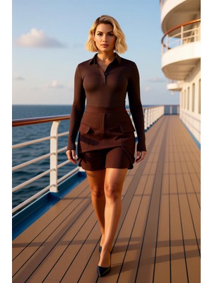 Benerly Kadın Kalem Kumaş Cep Detaylı Mini Etek Fonksiyonel Dayanıklı Kaliteli Konforlu Estetik Şık