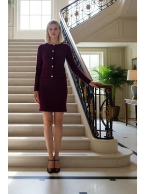 Kadın Alt Üst Dokulu Triko Hırka ve Etek Takımı Modern Görünüm Için Zarif ve Konforlu Bir Bütünlük