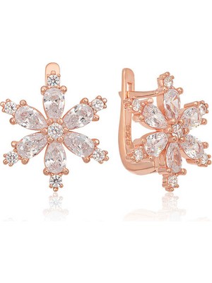 Aya Diamond Gümüş Beyaz Lotus Çiçeği Kadın Küpe