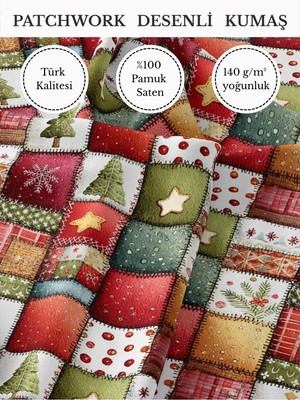 Fabricstown %100 Pamuk Saten Patchwork Kumaş – 155×100 cm – Dikiş ve Dıy Için