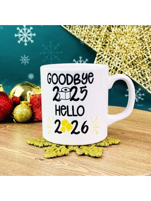 Giftmoda Güle Güle 2025 Merhaba 2026 Yılbaşı Tasarımlı Kupa
