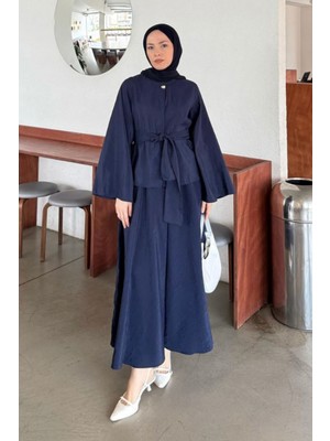 Tesettür Diyarı Vals Cupra Tansel Etekli Tesettür Takım- Lacivert
