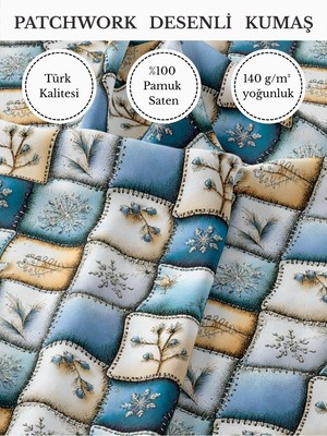 Fabricstown %100 Pamuk Saten Patchwork Kumaş – 155×100 cm – Dikiş ve Dıy Için
