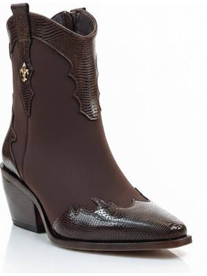 Ustalar Ayakkabı Kahverengi Süet Kadın Topuklu Bot 640.58151-05