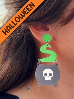 Happiears Halloween Cadılar Bayramı Iksir Kazanı Özel Tasarım Küpe