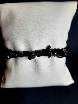 Mryart Siyah Kırık Akiktaşı Bileklik Unisex