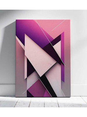 Dinamik Mor Geometri Oturma Odası Salon Kanvas Tablo Duvar Resim