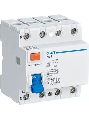 Chint Nl1 Serisi Ac Tipi 4x25a Kaçak Akım Rölesi 6ka 30ma Çiftli Bara 200223