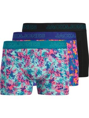 Jack & Jones Erkek 3'lü Desenli Boxer Paketi - Exotic